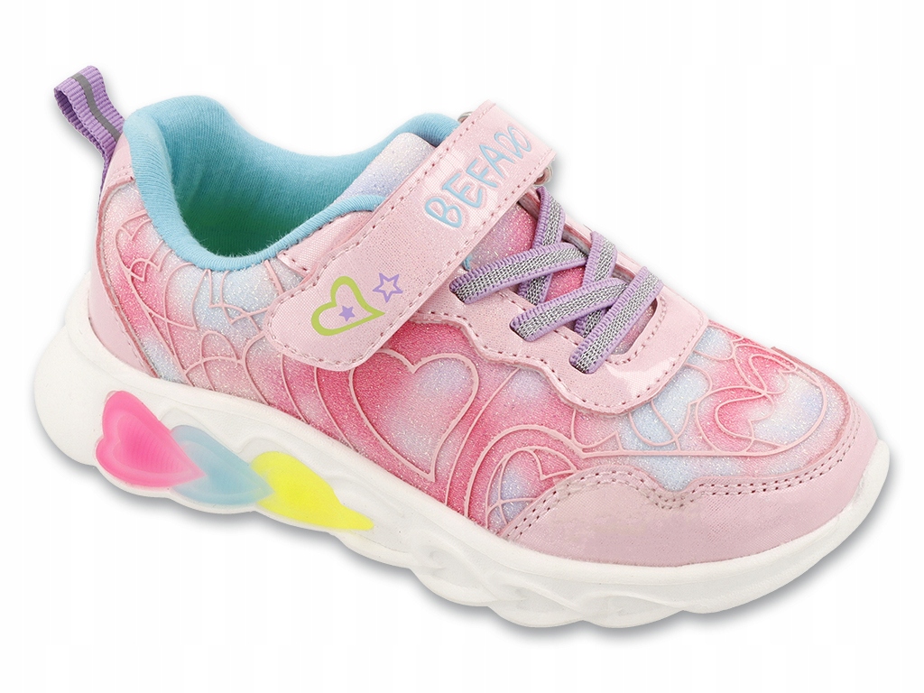 Befado dziewczęce buty sportowe z diodą led rzepy różowy 516x520 rozmiar 30