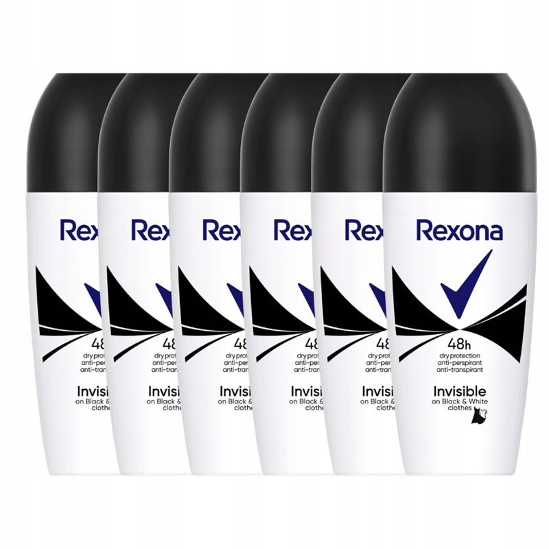 Rexona Invisible On Black+White Clothes antyperspirant 6x50ml