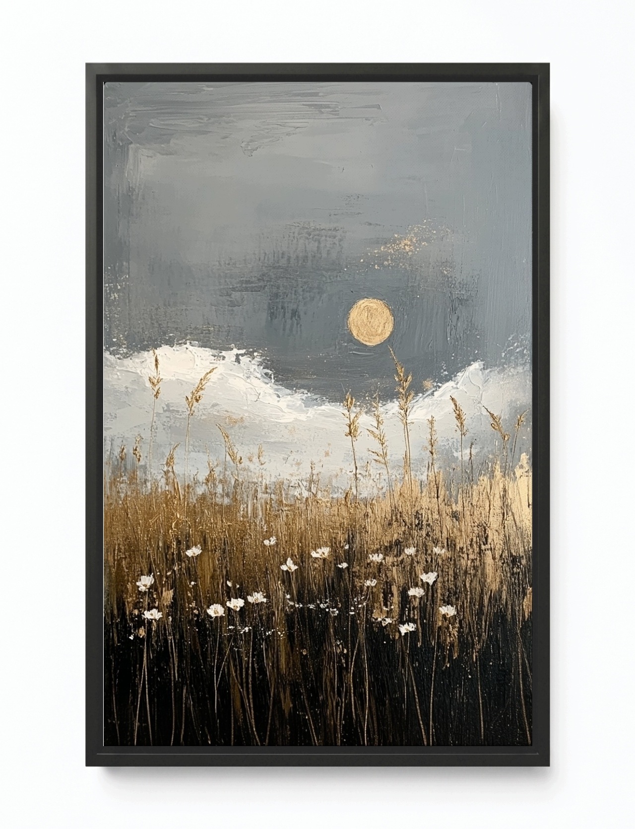 Obraz Rám Americký Box Abstrakce Krajina Pole Obilí Noc Měsíc 40x60