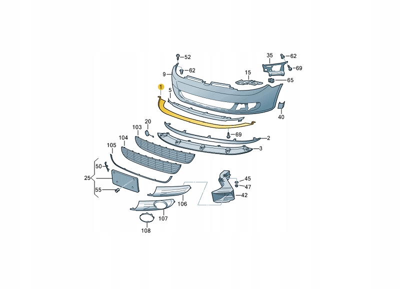 SPOJLER DOKŁADKA ZDERZAKA SPOILER Golf VI GTI/GTD Numer katalogowy części 5K0807110