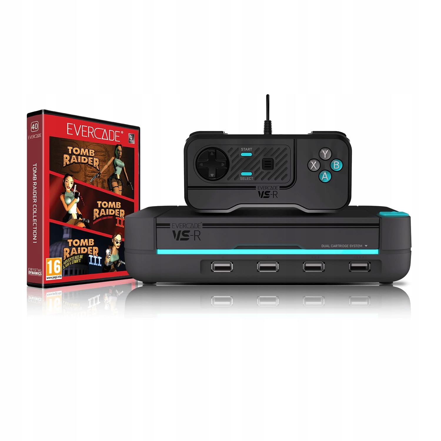 Konsola Retro Evercade Vs-r z Kontrolerem Gra Tomb Raider Collection 1