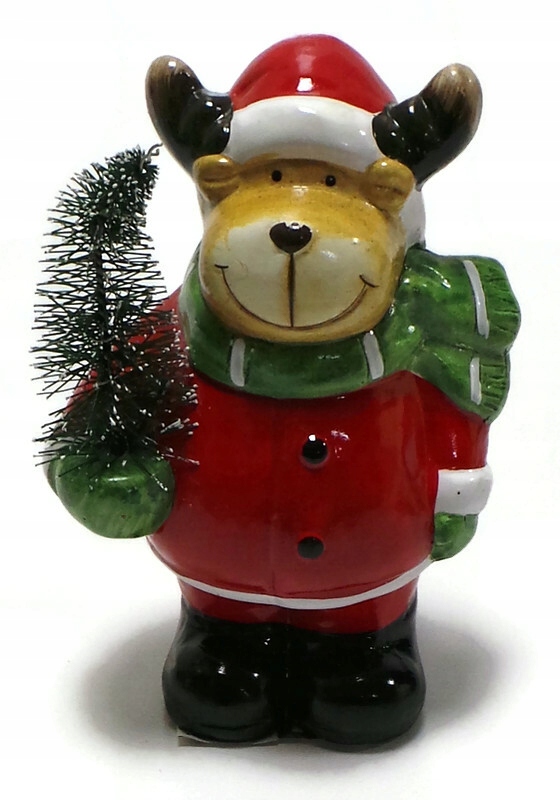 FIGURKA ŚWIĄTECZNA RENIFER CHOINKA LED