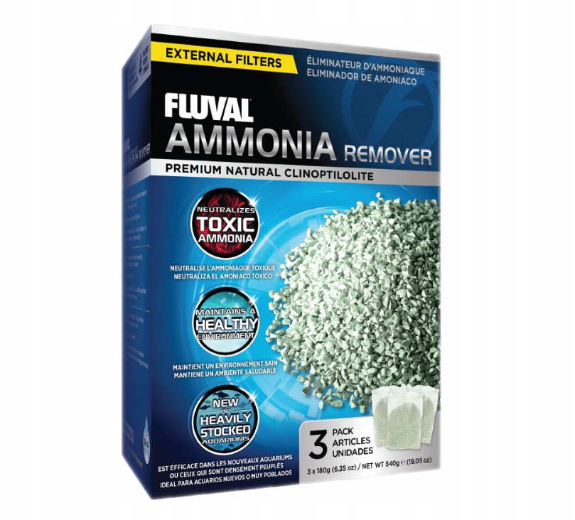 

Fluval Ammonia Remover 3x180g Usuwa Amoniak Wkład