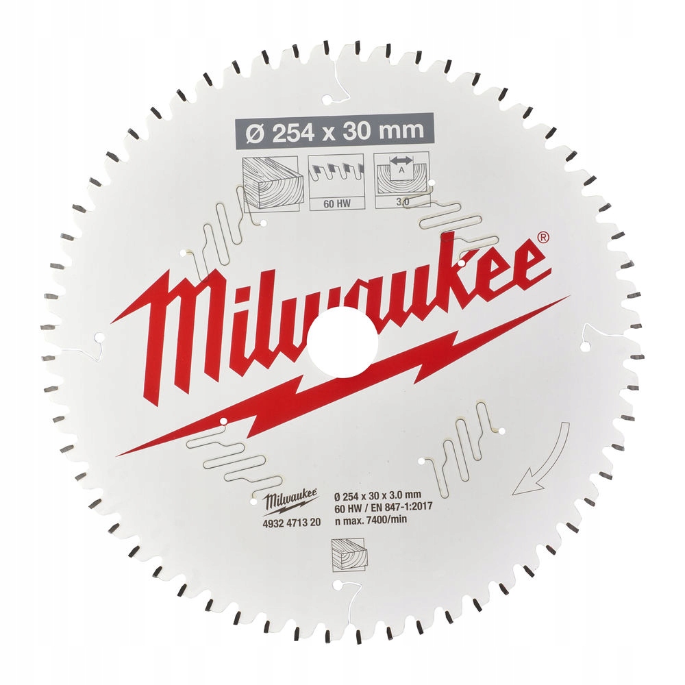 Pilový kotouč na dřevo 254x30x3x60 Milwaukee 4932471320
