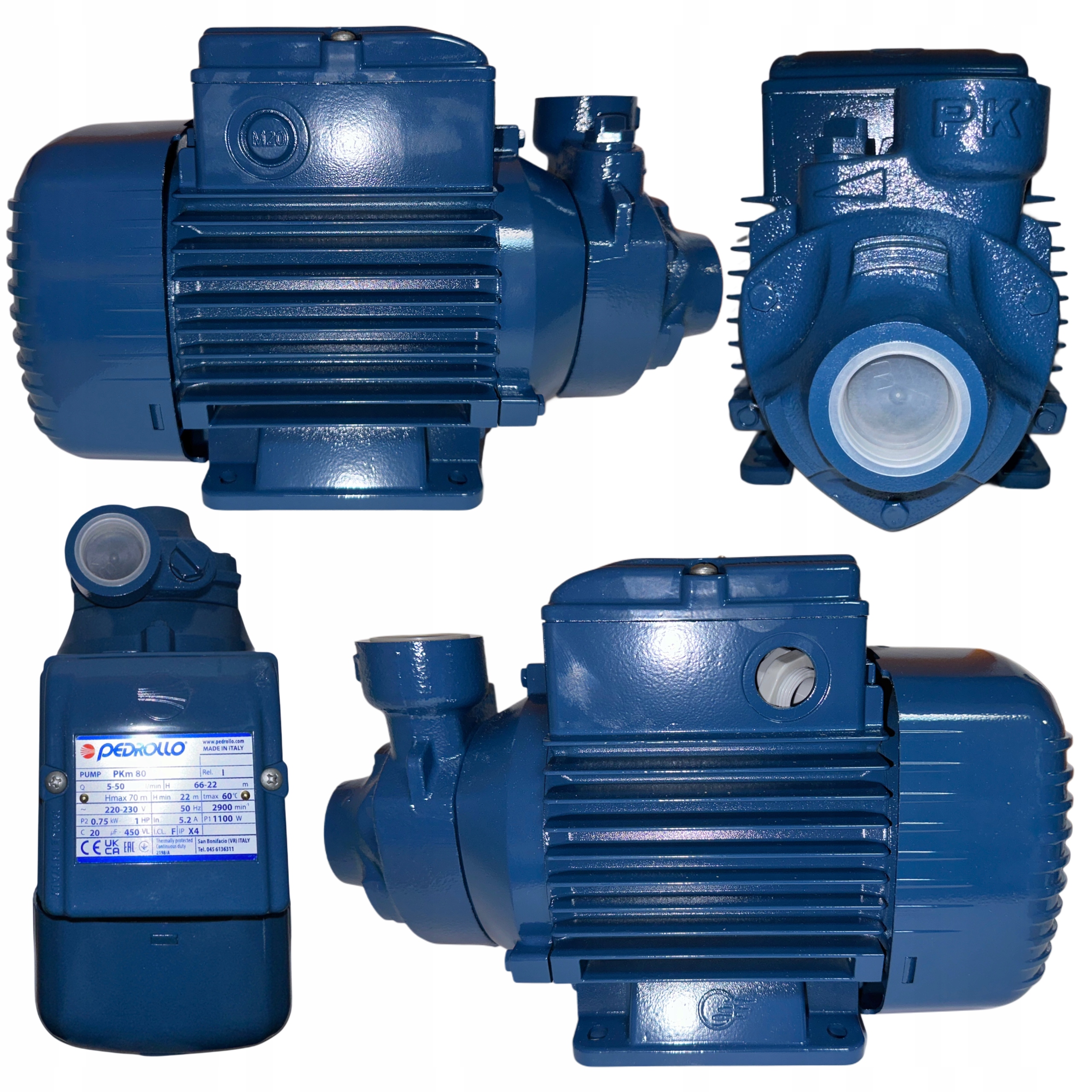 Povrchová Pumpa Na Vodu Pevná Talianska Pedrollo 750W 230V PKm80