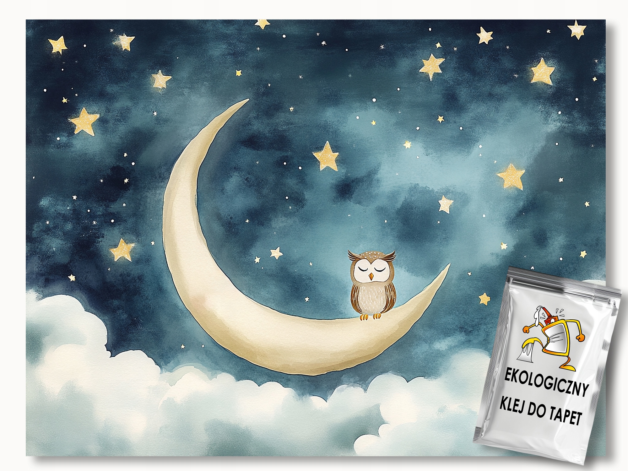 Fototapeta Flizelina Noc Sen Nebe Měsíc Hvězdičky Sova 250x175 lepidlo