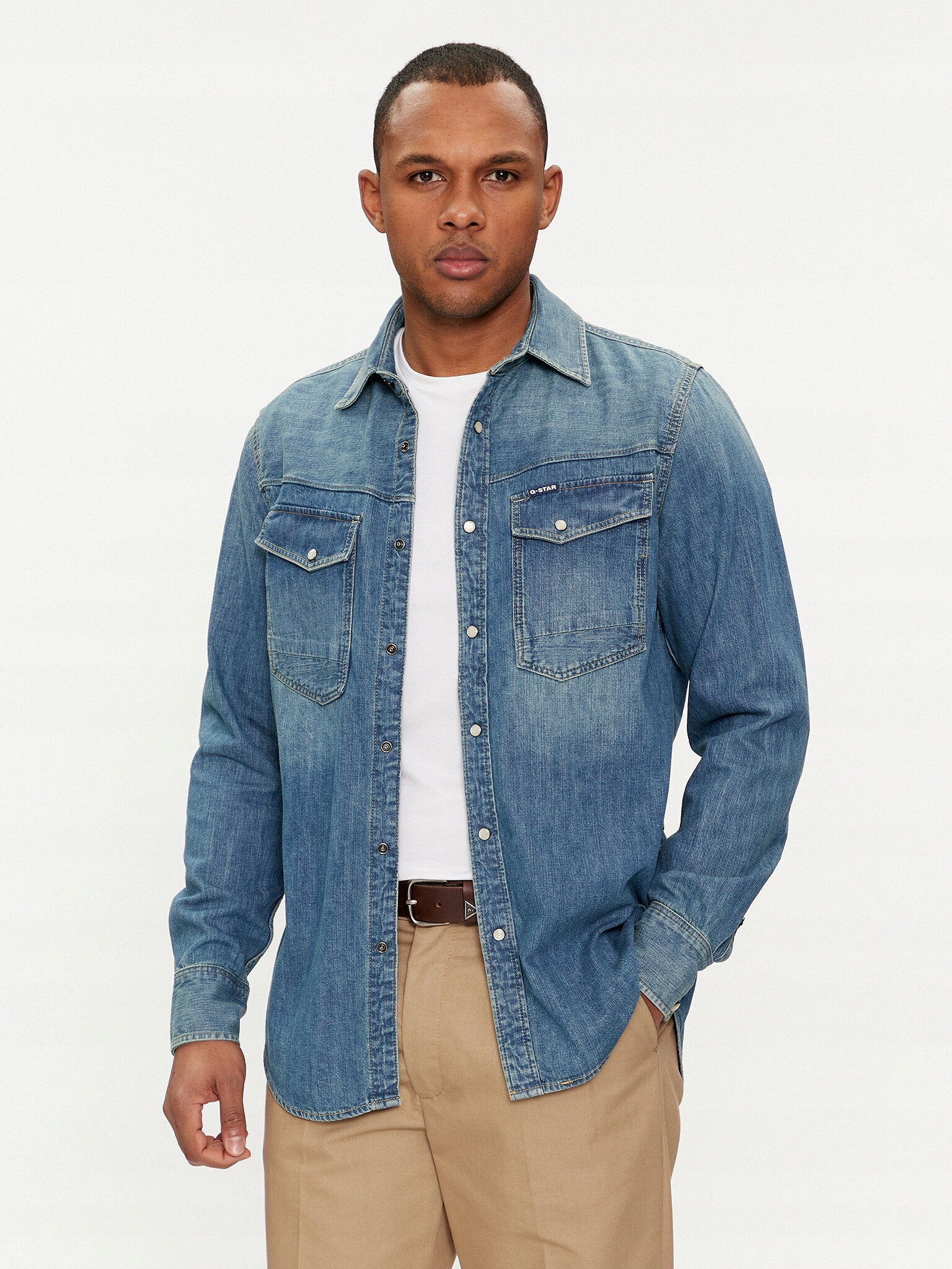 G-star Raw Classic Ležérní Džínová Košile Bavlna Slim Fit Xs 2FA