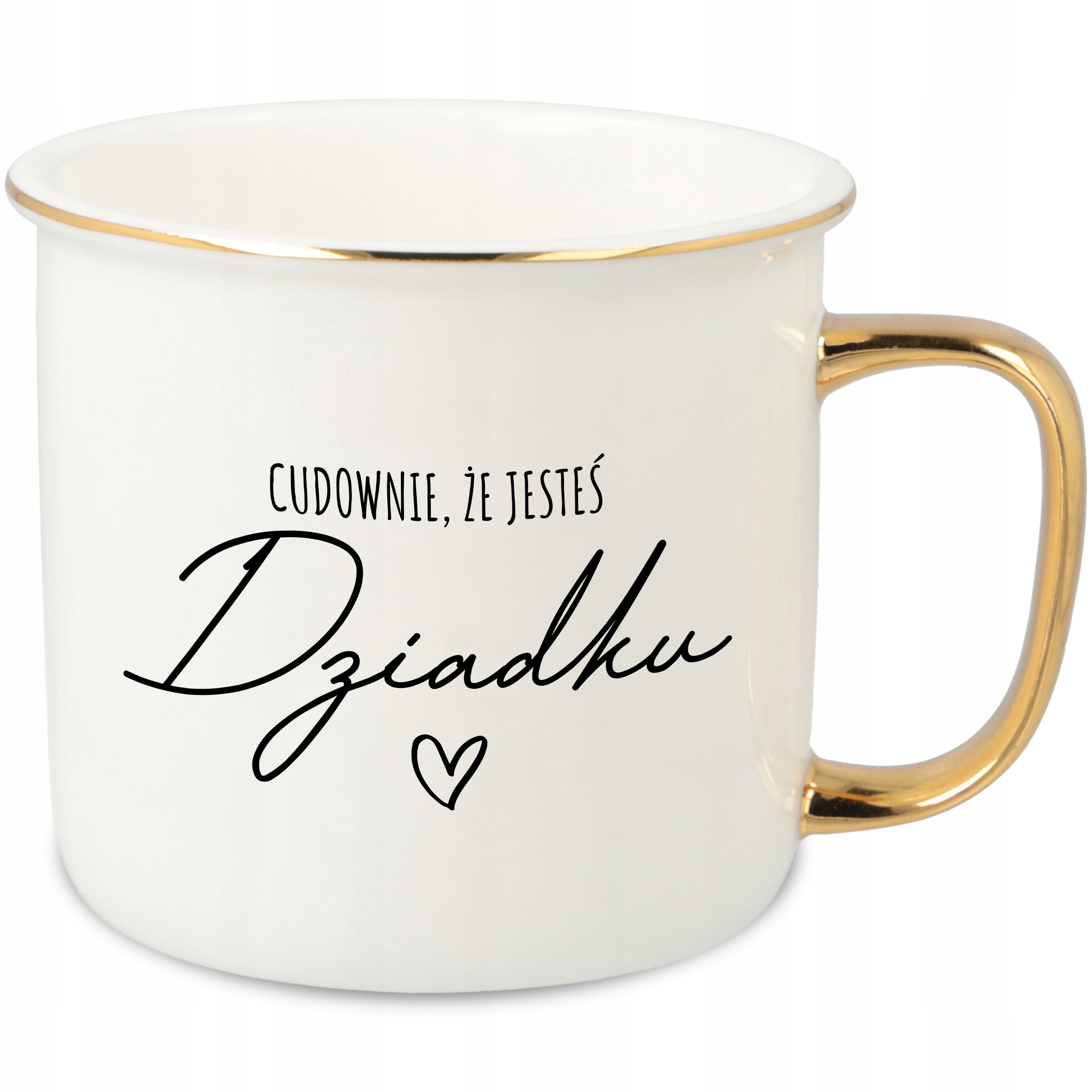 Hrnek Ucho Forma Zlatý Porcelánový Retro 280ML Dárek Pro Dědečka MIX Vzorů