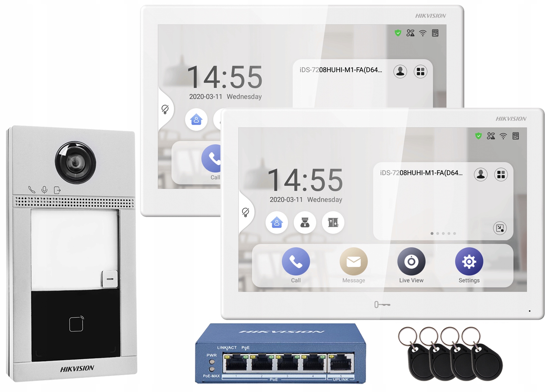 Videovrátnik WiFi Hikvision 2-rodinný Monitory 10" Android Aplikácia