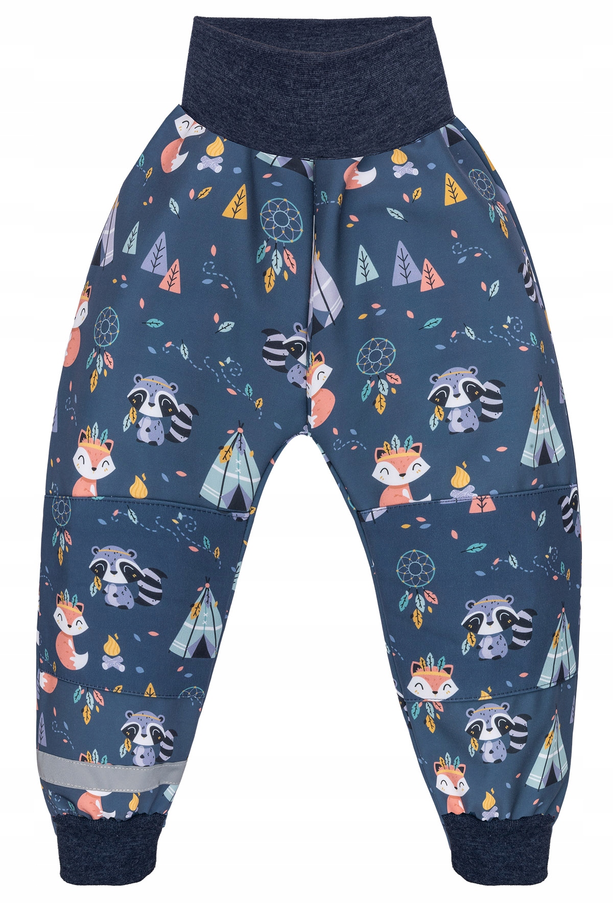 SPODNIE SOFTSHELL OUTDOOR PRZECIWDESZCZOWE boho, liski, tipi, scandi r. 92 Marka ekoubranka