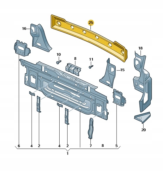 BLACHA TYLNA ZAMYKAJACA PAS TYLNY VW GOLF VII HB Part number 5G6813309