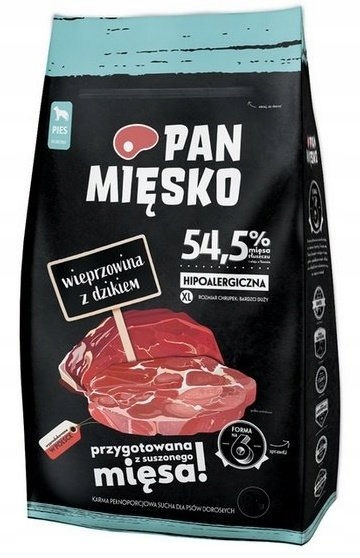 Levně Hypoalergenní krmivo pro velké psy Pan Mięsko Vepřové maso divočák 20 kg