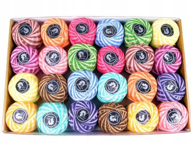 ZESTAW KORDONKÓW OMBRE CIENIOWANE - 24szt/20g