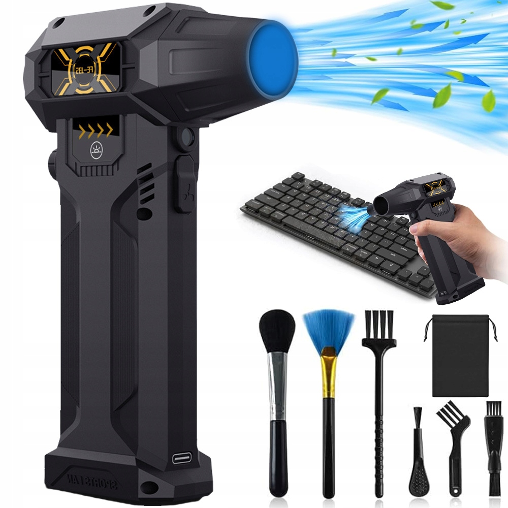 Mini Dmuchawa Wielofunkcyjna Turbo Jet Fan Nowy Model Czarny Z Diodą Led