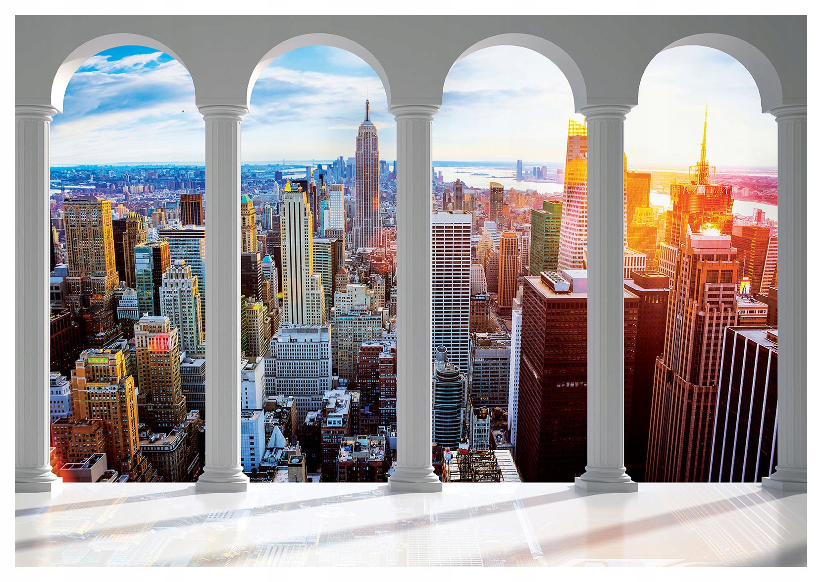 Fototapeta Město mrakodrapy dynamika panorama z okna 300x210 lepidlo