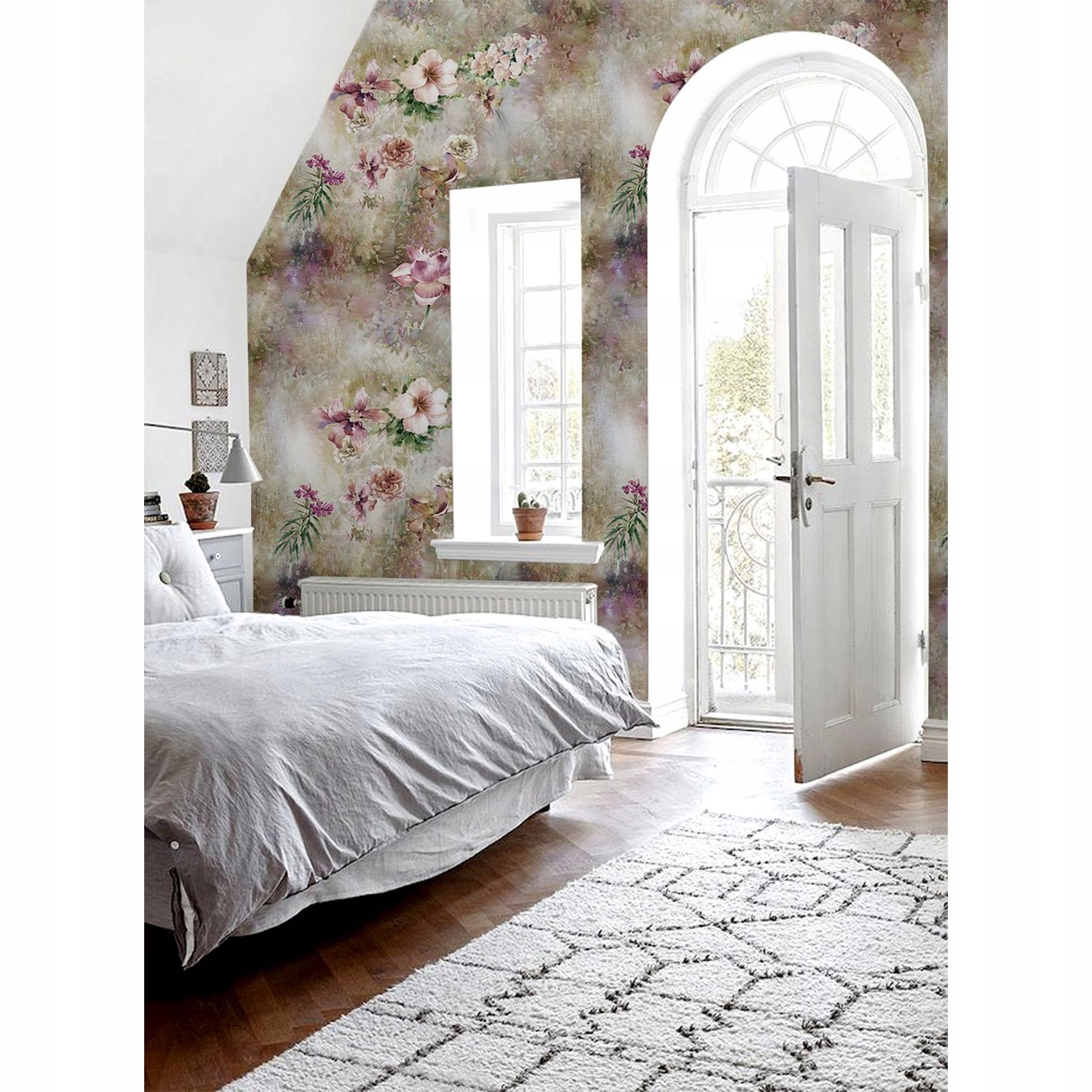 

Fototapeta Akwarelowe liście i kwiaty 416x254 cm