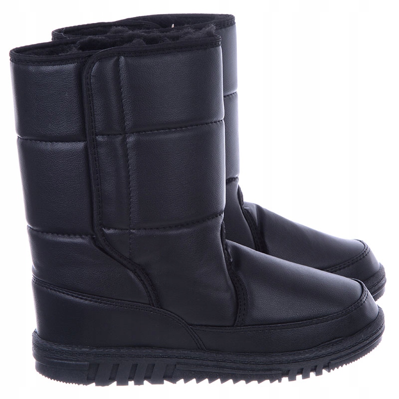 Buty Damskie Śniegowce Wysokie na rzep Czarne 44 Cechy dodatkowe brak