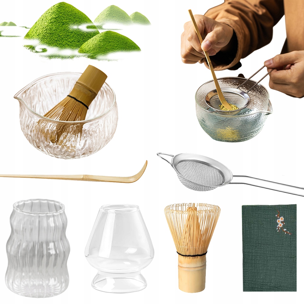 7W1 Zestaw Startowy Matcha Szkło Japońskie Zestaw Do Herbaty Matcha