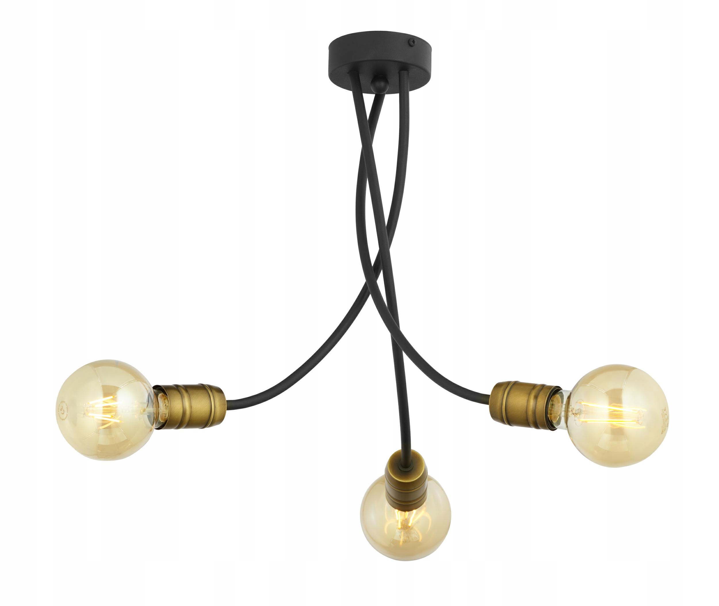 Stropní Svítidlo Luce Černá Patina 3xE27 Závěsná lampa do pracovny