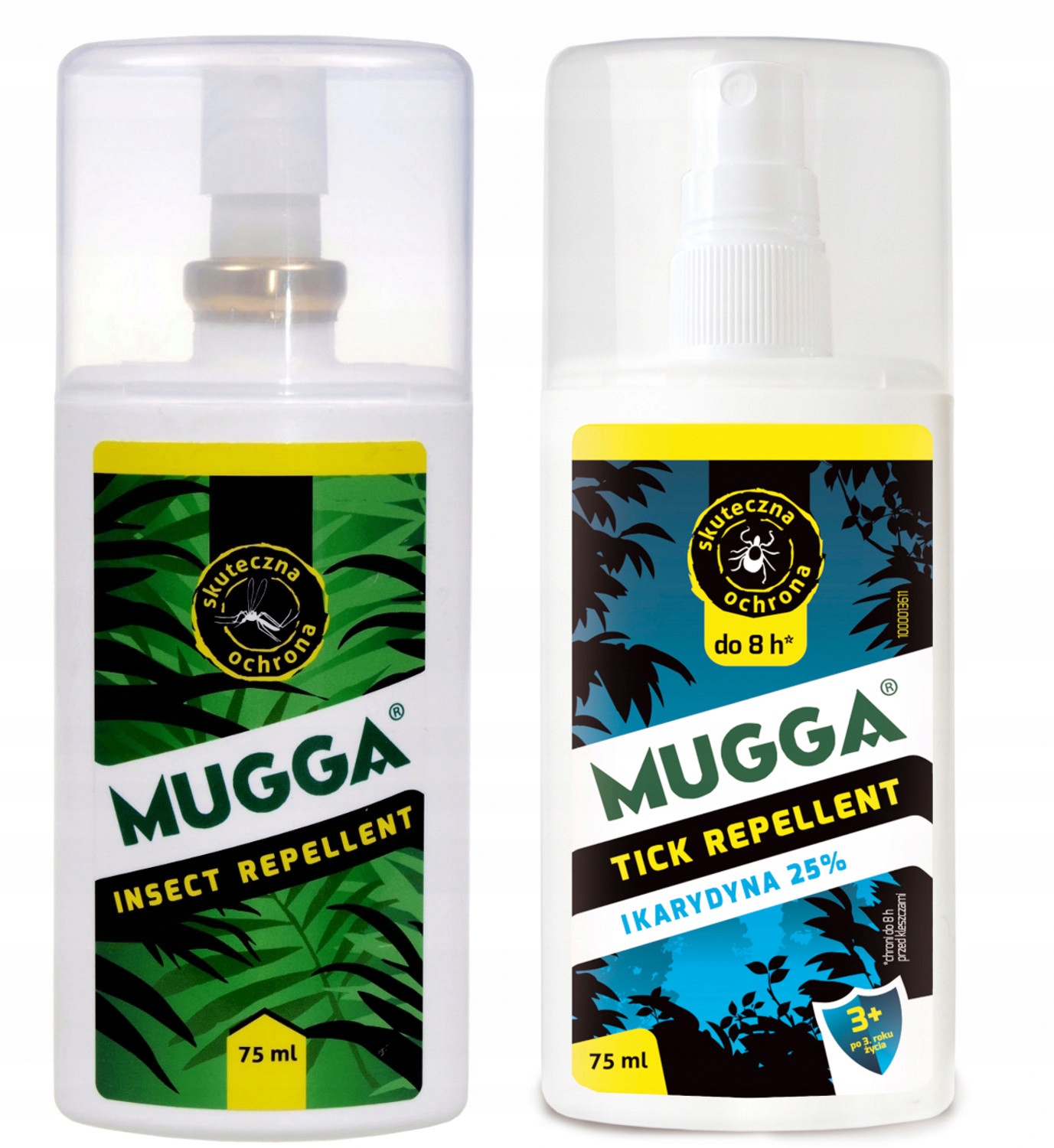 

Mugga 9,5% Deet + 25% Ikarydyna na Komary Kleszcze