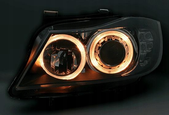 LAMPY ANGEL EYES BMW E90 E91 LED BLINKIER CZARNE Wersja Europejska