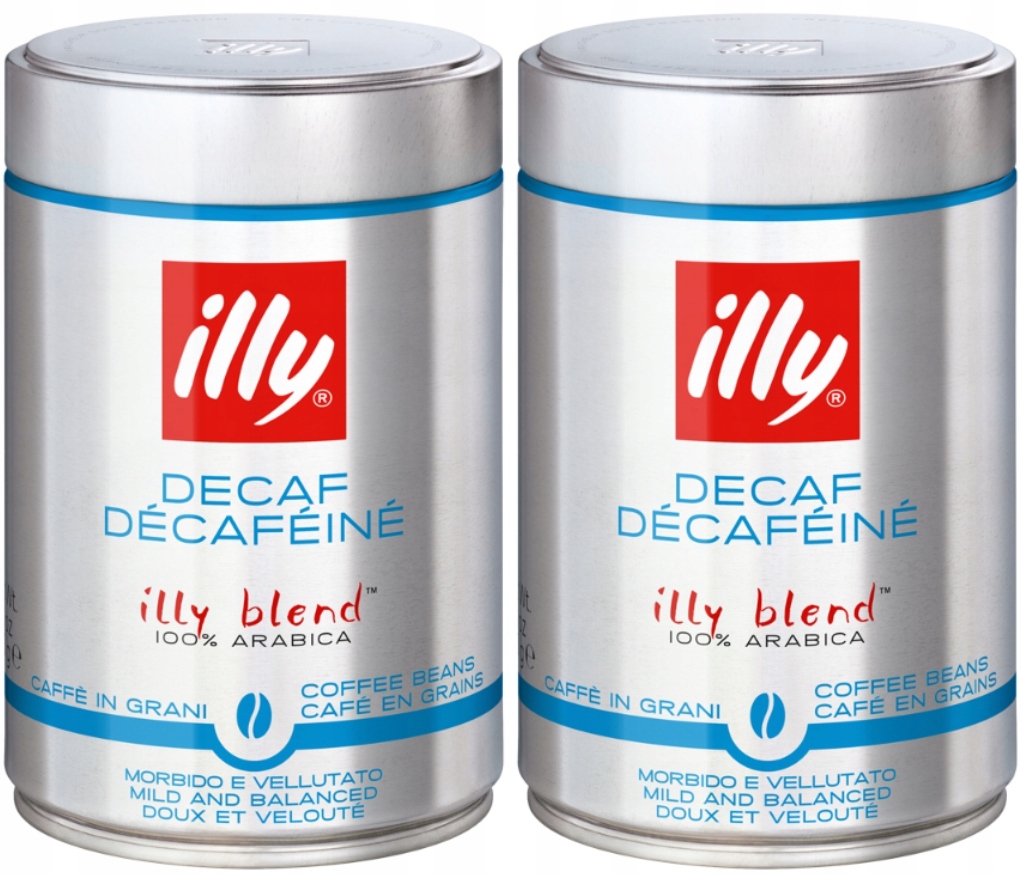 Levně Illy Decaf Decafeine Káva zrnková bez kofeinu 100% Arabica 2x250 g