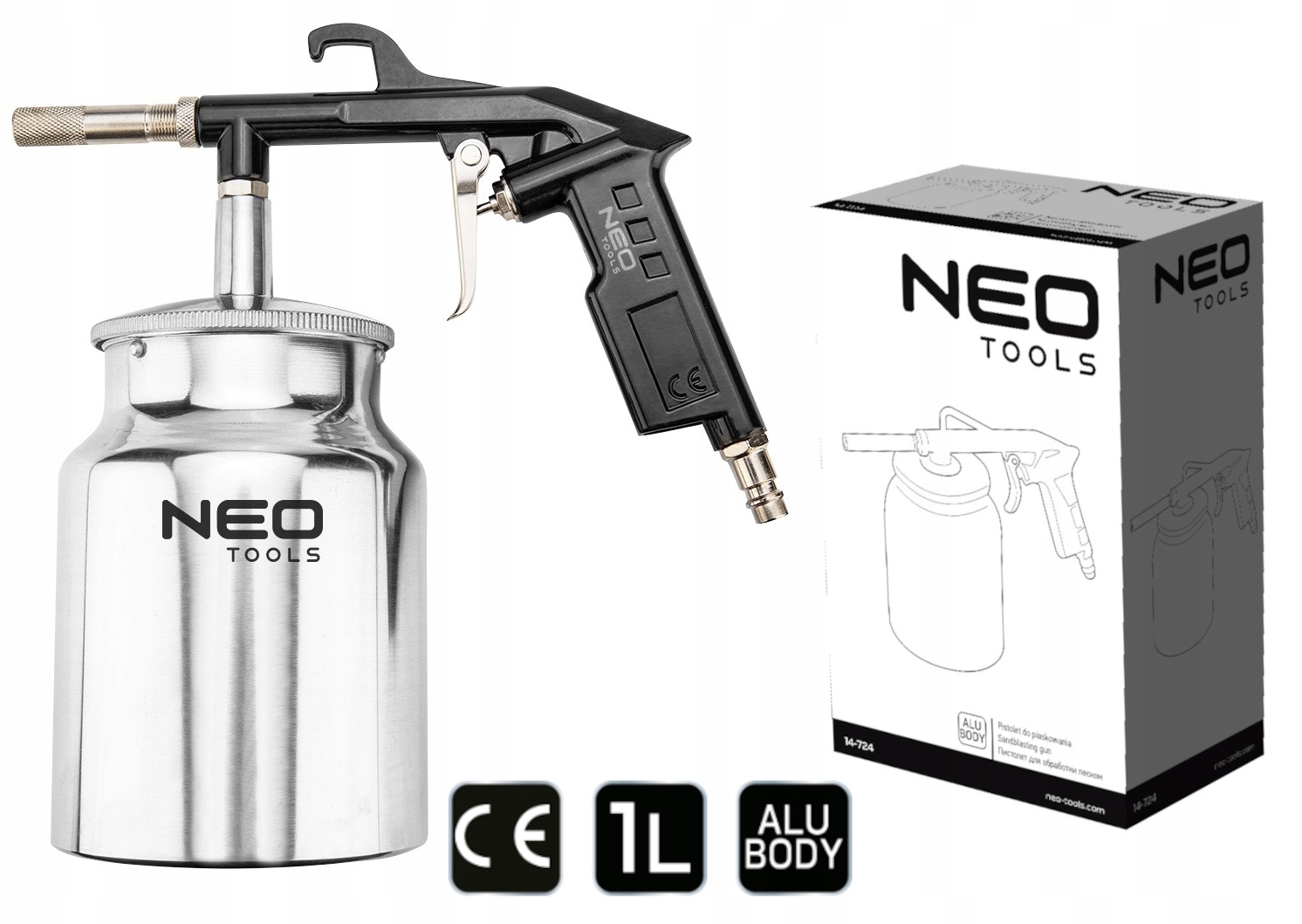 

Pistolet do piaskowania zbiornik 1L pneumatyczny