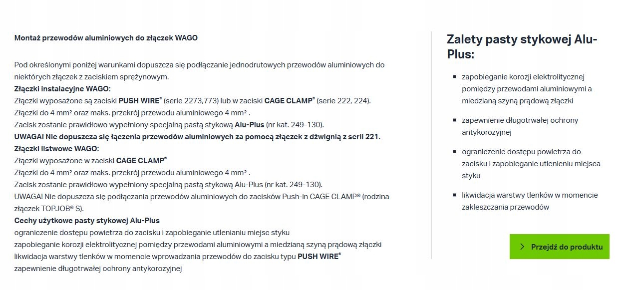 PASTA OCHRONNA STYKOWA ALU PLUS STRZYKAWKA 20ml WAGO 249-130 Kod producenta 249-130