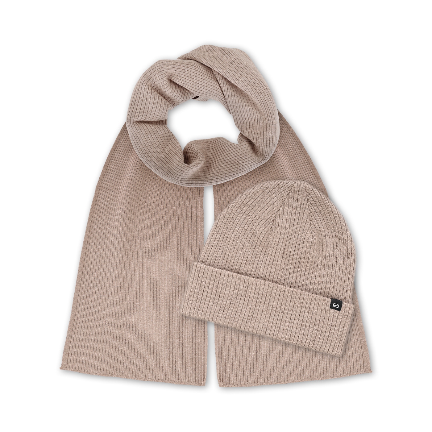 Zimní pánská sada čepice a šála, béžová barva, Pako Lorente jako dárek