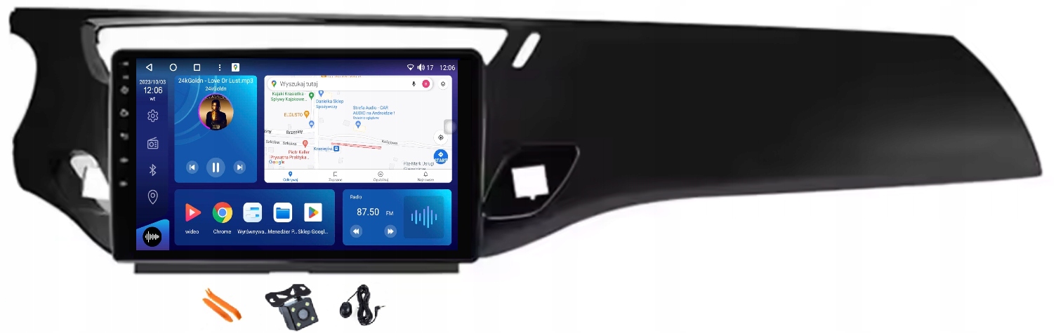 Radio Android Nawigacja Qled Carplay 128GB Lte Gps Citroen C3 MK2 Sc 09-16