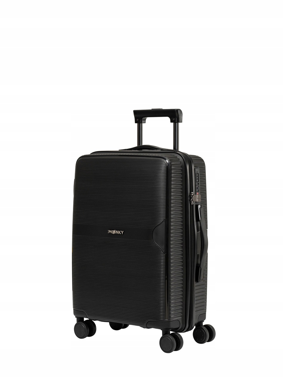 Walizka kabinowa 55cm czarna polipropylen zamek Ryanair WizzAir Blu Moonky