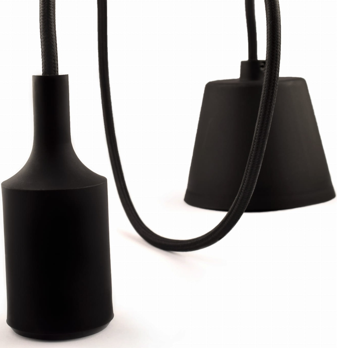 

Lampa wisząca oprawa E27 zwis Czarna silikonowa