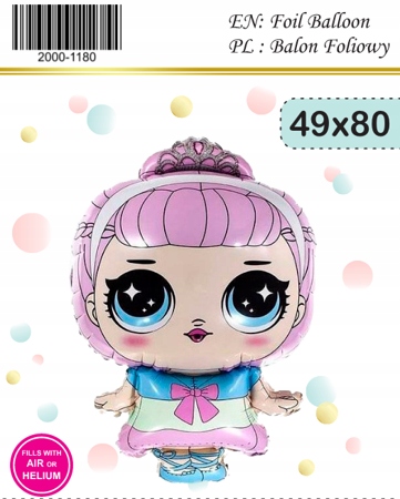 Balon Foliowy LOL Dziewczynka (49cm