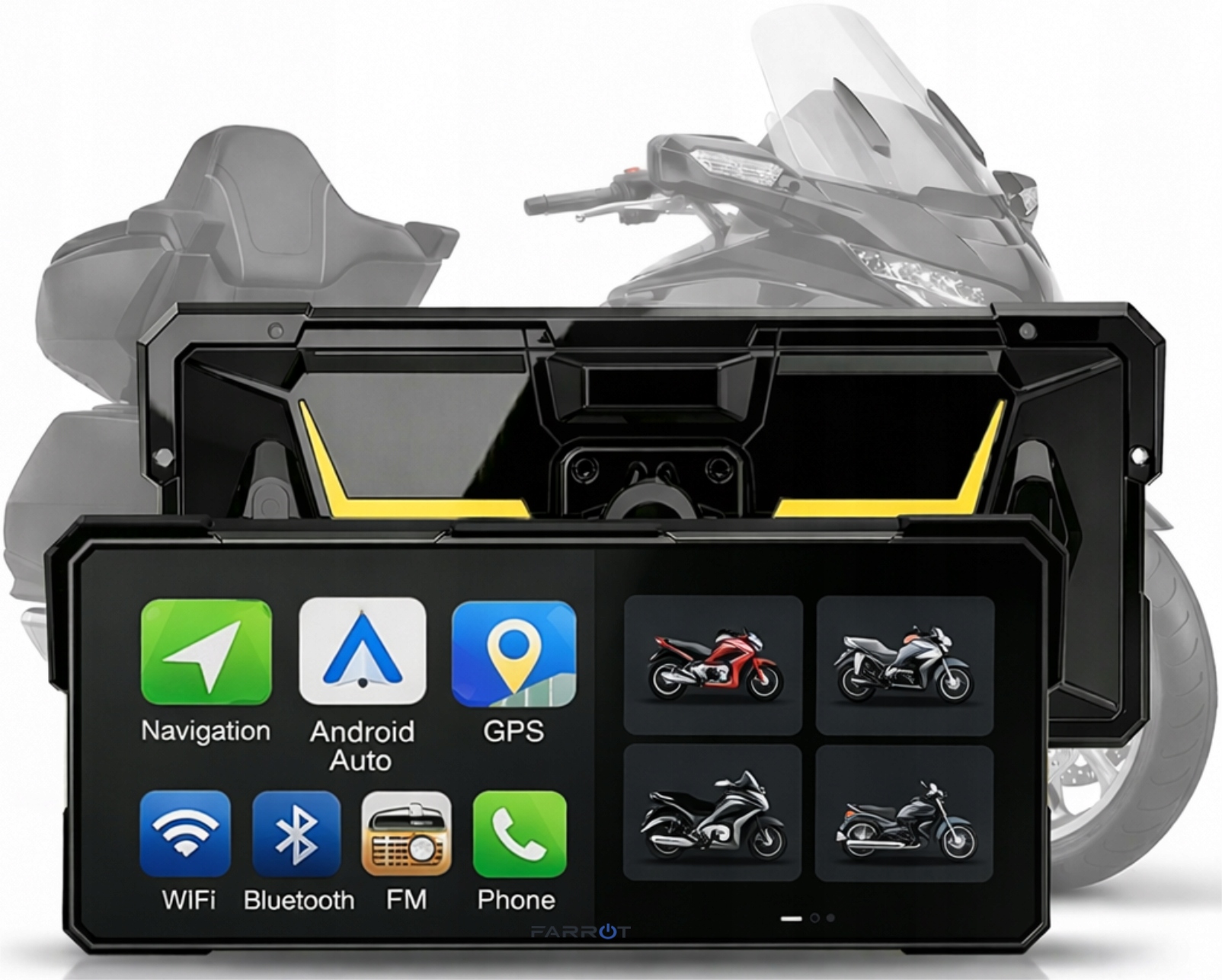 Android Auto Motocyklová multimediálna stanica 8.1 CarPlay Gps navigácia 2GB