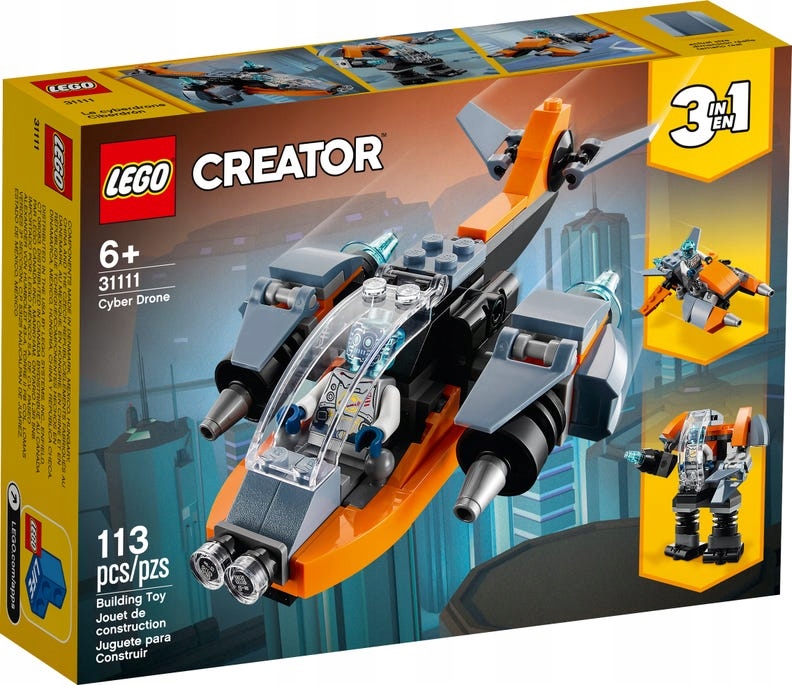 LEGO Creator 3 w 1 31111 Cyberdron + TORBA LEGO GRATIS Bohater brak