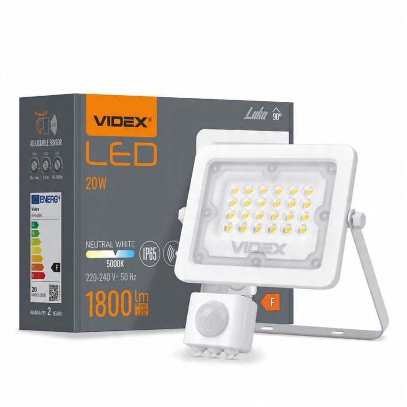 

Lampa Zewnętrzna Led Czujnik Ruchu Videx 20W1800lm
