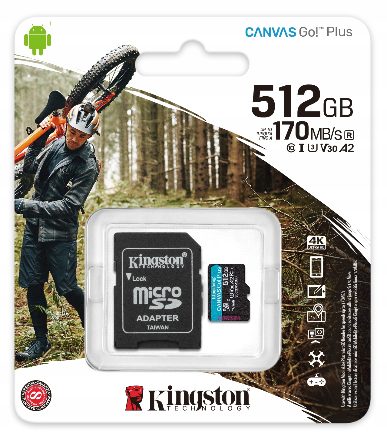 Kingston Karta microSD 512 GB Go Plus 170/90 MB/s