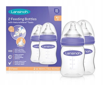 

Lansinoh Butelka do karmienia smoczek S 2x160 ml