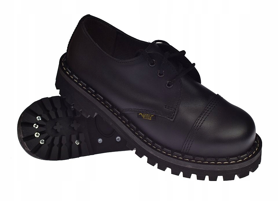 Kanady krátké kožené černé vruty polobotky s plechem Polské 025 vel 42