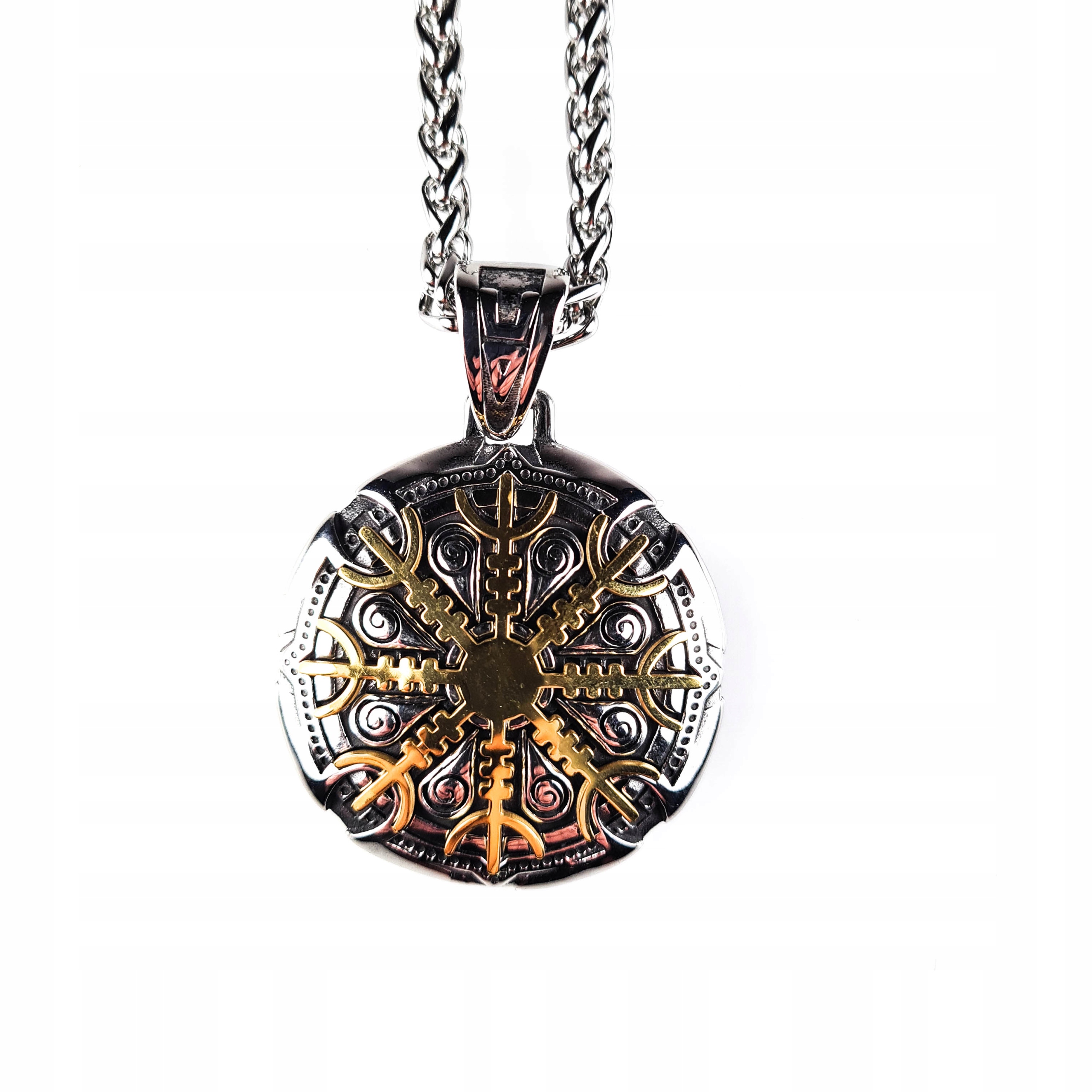 

Piękny Nordycki Naszyjnik Helm Of Awe Runy Wiking