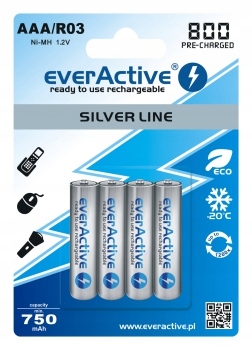 

4x akumulatorki everActive R03/AAA Ni-MH 800 mAh