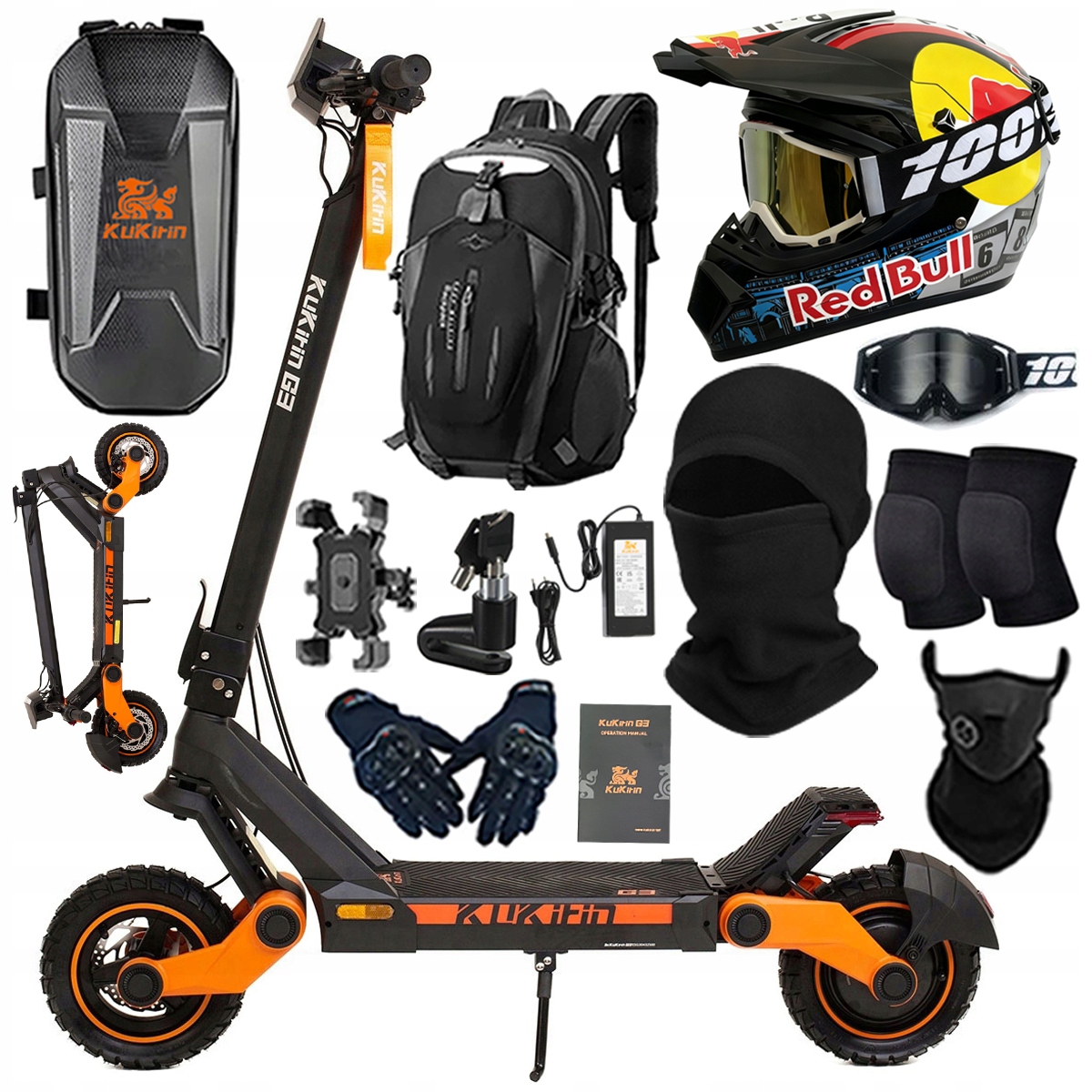 KuKirin G3 Składany Pojazd elektryczny dla dorosłyc 1200W 50km/h PL+Prezent