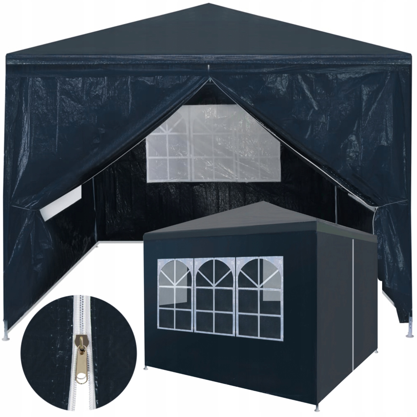 Pavilón Obchodný Záhradný Stan Cateringový Okná Párty 4 Steny 3x3M