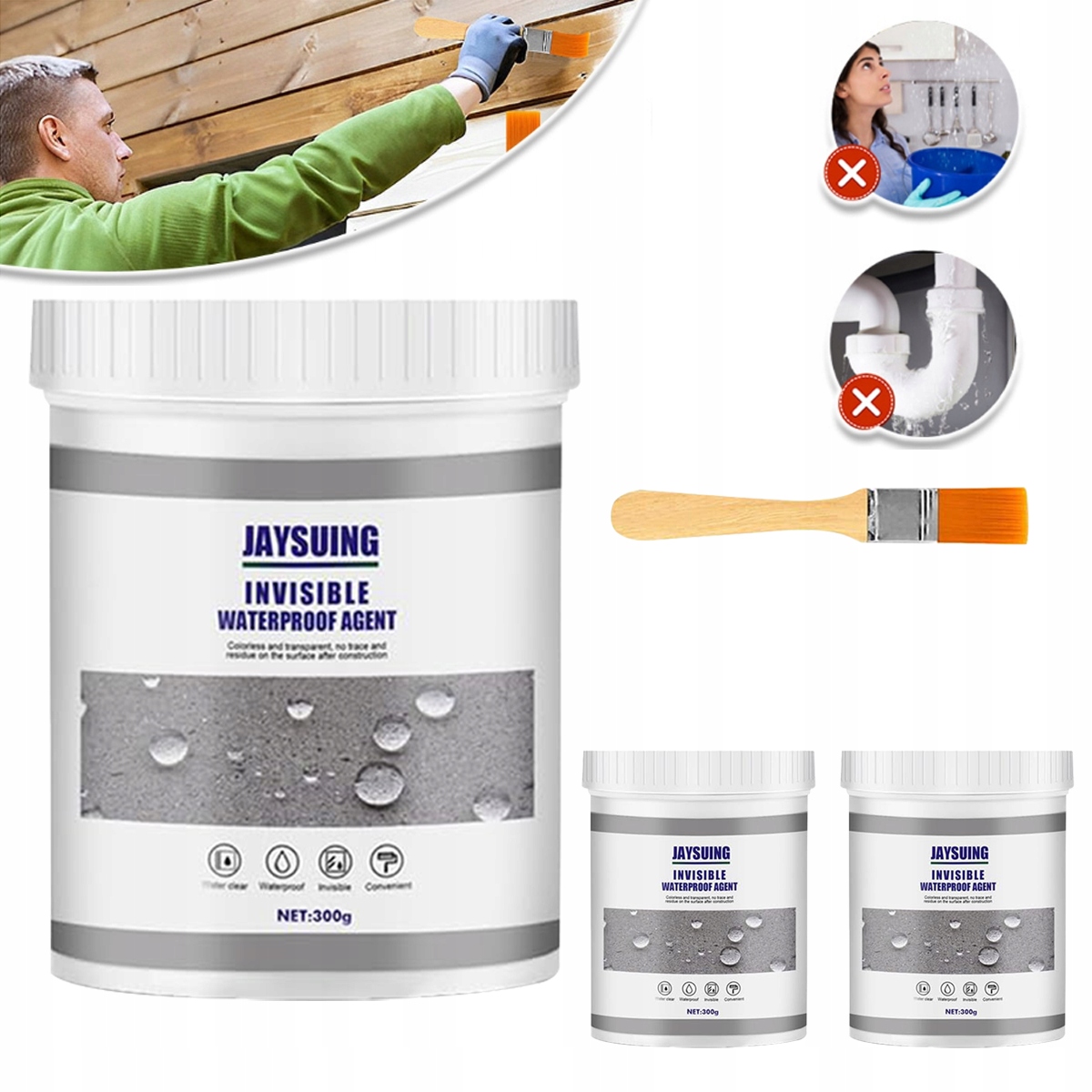 2SZT 300g INVISIBLE WATERPROOF AGENT PRZEZROCZYSTY ŚRODEK USZCZELNIAJĄC