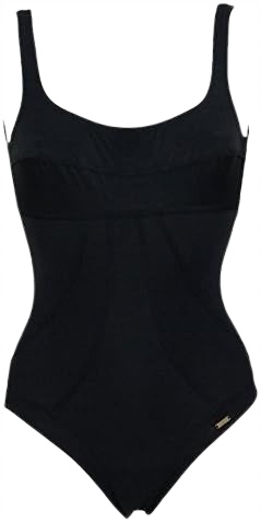 Livia Černé Hladké Jednodílné Plavky S Kosticemi 42 J_a