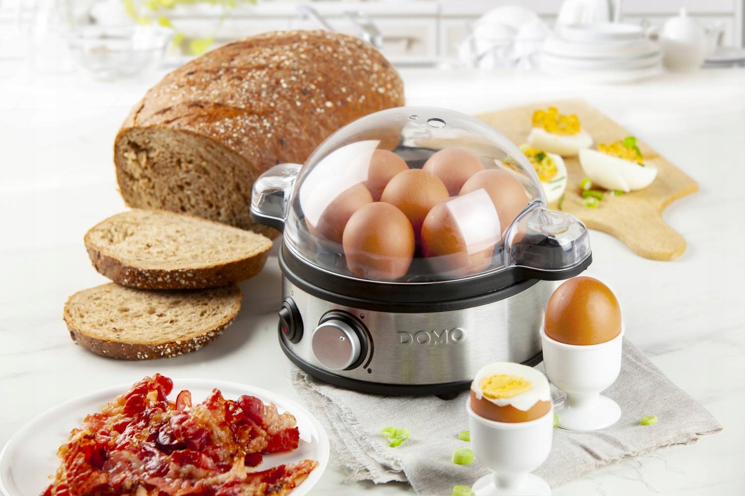 DOMO DO9142EK jajowar urządzenie do gotowania jaj Regulacja twardości jaj tak