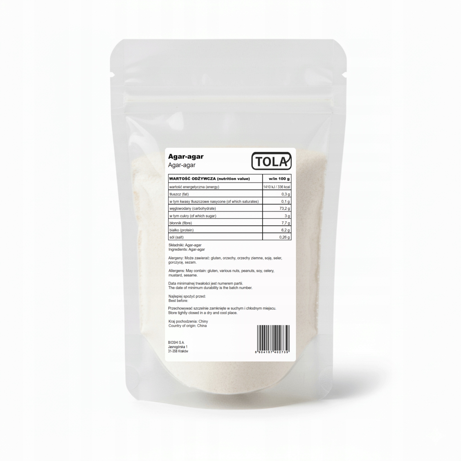 Levně Agar-Agar (želírující látka) 5 kg – vysoká kvalita Tola