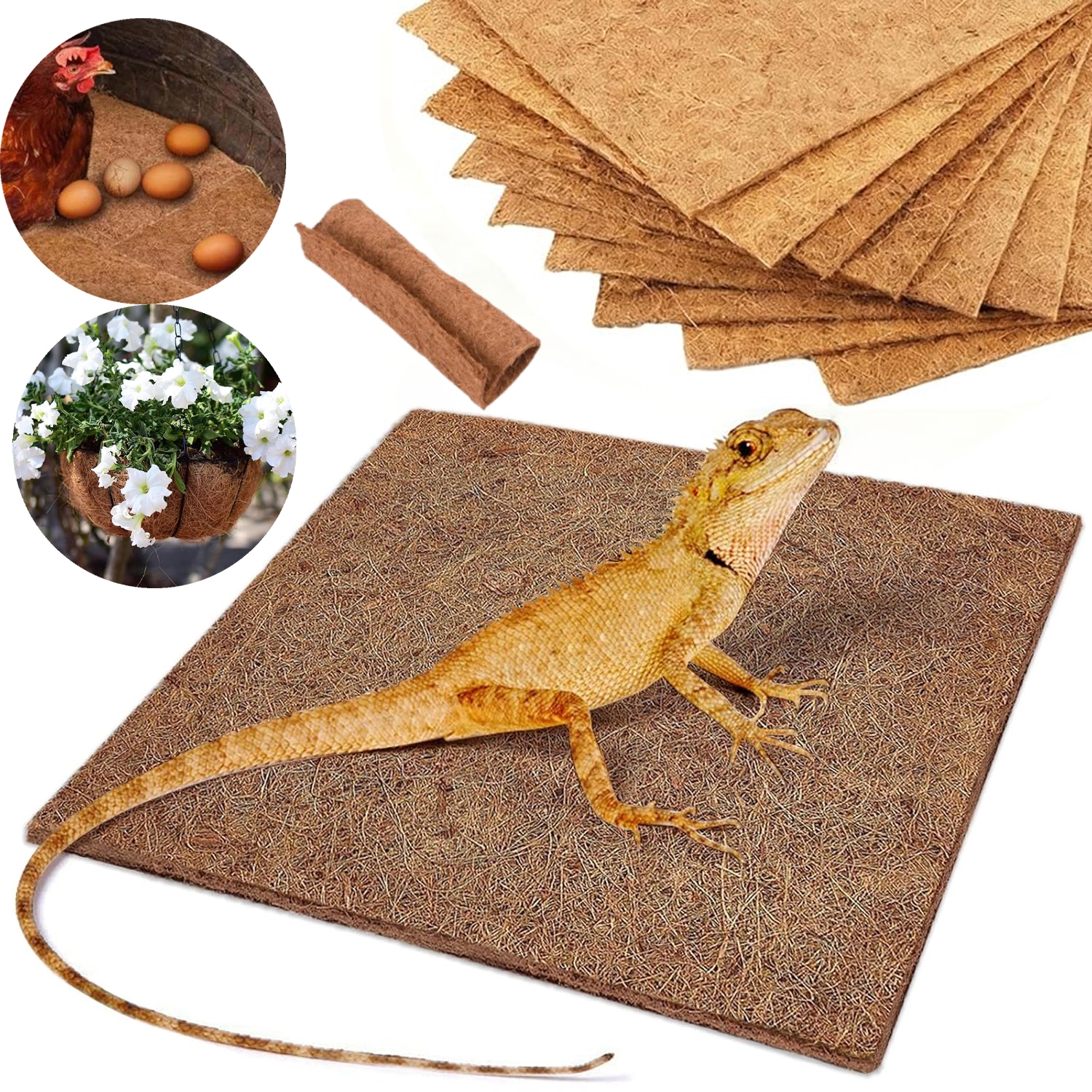 Levně Kokosová Podložka 30X30 CM Do Klece Králíka Křečka Prasátka Přírodní Podklad