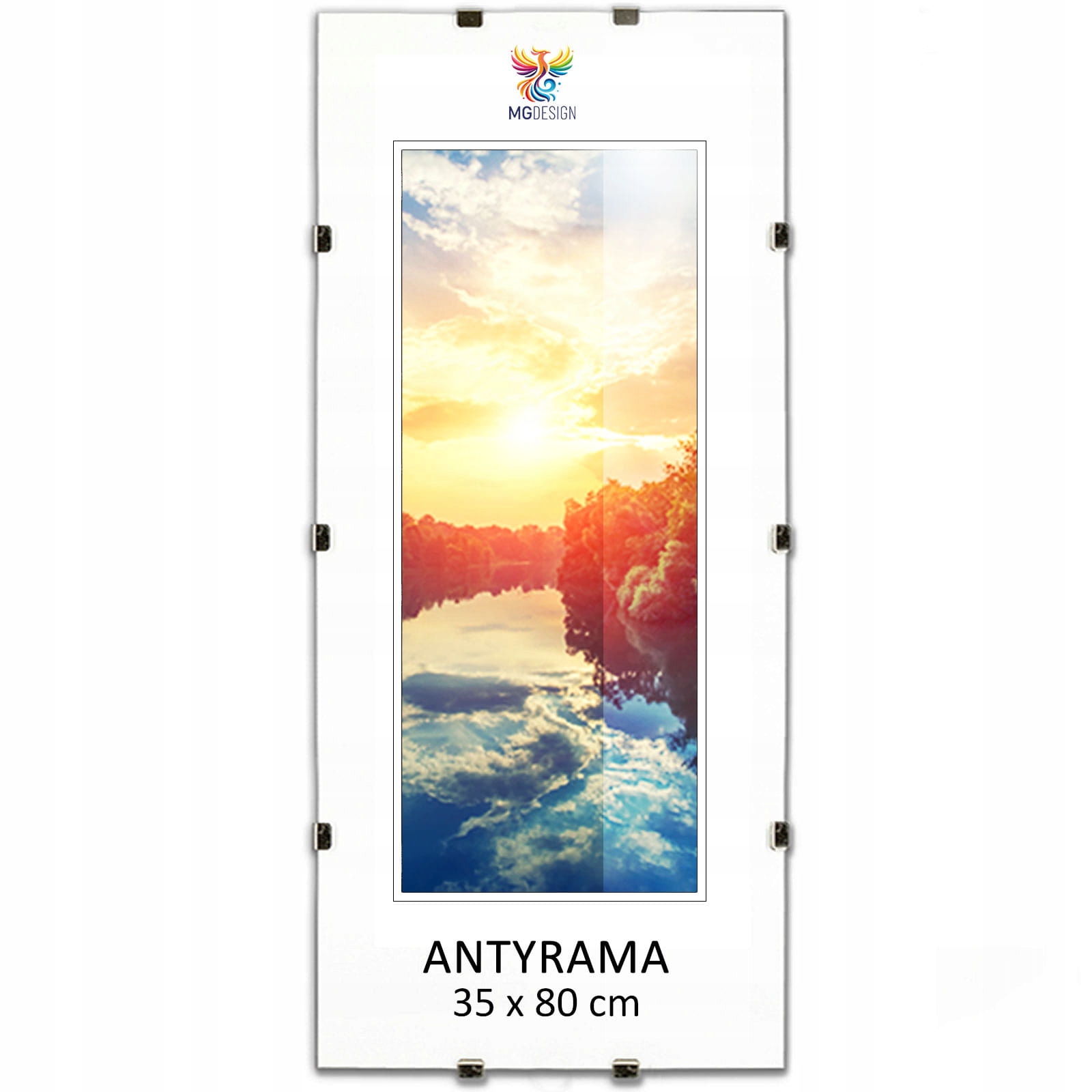 Antyrama plexi w rozmiarze 35x80 cm foto ramka na zdjęcie dyplom plakat