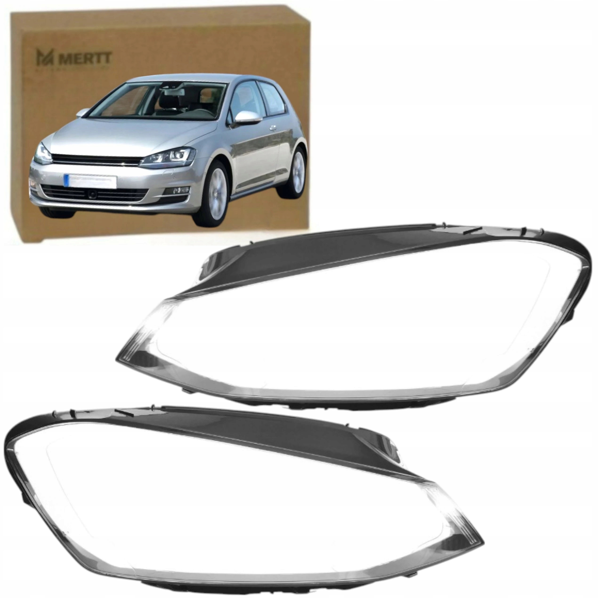x2 Klosz Pravý Levý Sklo světlometu lampa Vw Golf 7 VII MK7 5G 2012-2017